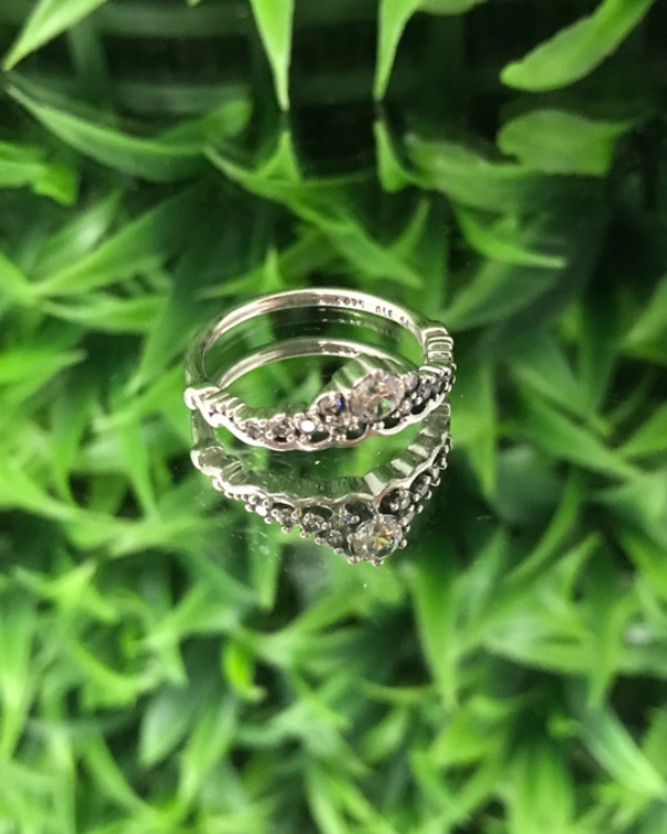 Anillo Tiara de Cuento de Hadas Plata