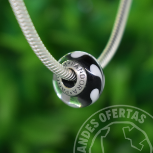 Murano Negro Gotas Blancas