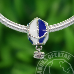 Charm Globo Aerostatico Azul Plata