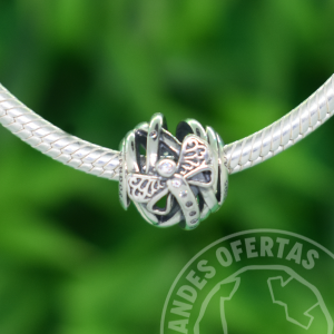 Charm Libelula Esfera Plata
