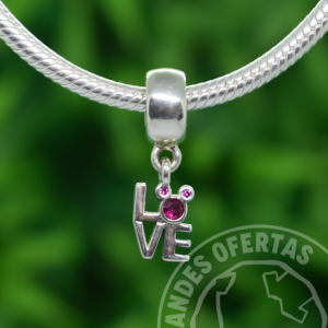 Charm Mickey Love Plata
