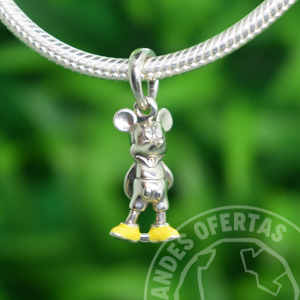 Charm Mickey Zapatos Amarillos Plata