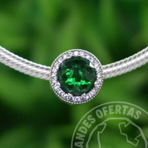 Charm Brillante Verde Plata