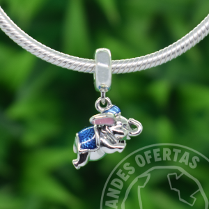 Charm Dumbo Volador Plata