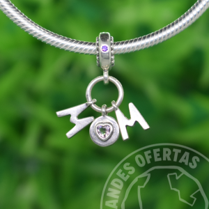 Charm Mamá Letras Colgantes Plata