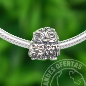 Charm Buho Con Bebe Plata
