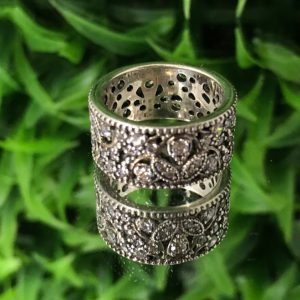 Anillo Hojas Brillantes Plata
