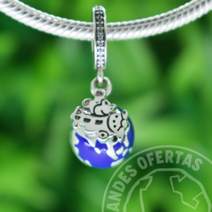 Charm Mundo Mickey Aviador Plata