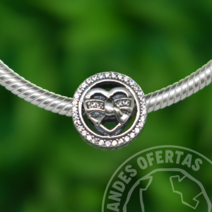Charm Corazon con Conga Plata