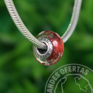 Murano Rojo con Brillos Biselado