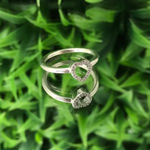 Anillo Corazon Brillante Plata