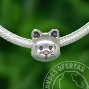 Charm Cabeza de Gatito Plata