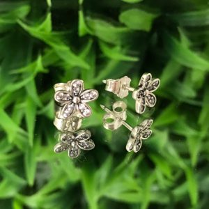 Aritos Margaritas Brillantes Plata