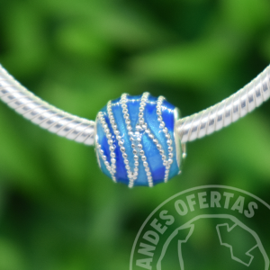 Charm Remolino Azul Plata