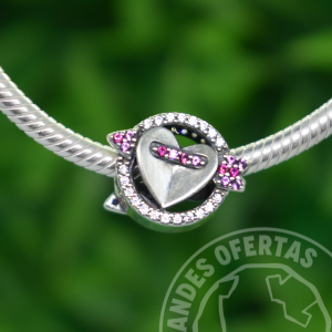 Charm Corazón Flechado Plata
