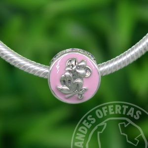 Charm Minnie Rosado Vintage Plata