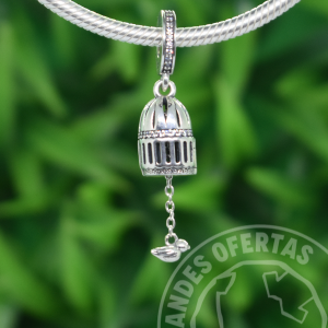 Charm Jaula Pajarito Plata