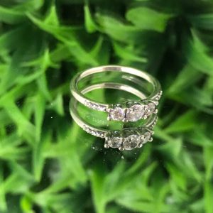 Anillo Tres Cristales Plata