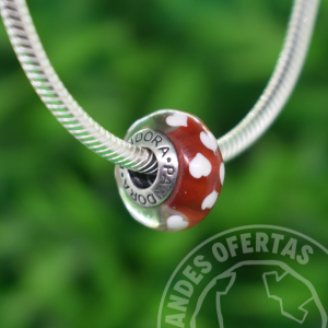 Murano Rojo Corazoncitos Blancos