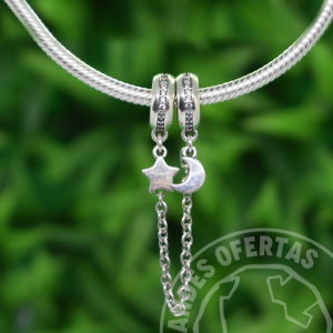 Cadenita Seguridad Luna y Estrella Plata