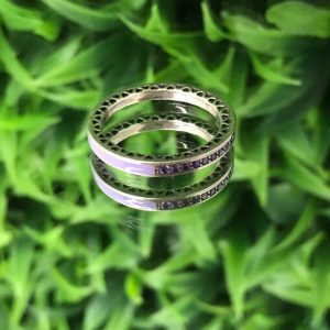 Anillo Circonios Morados Plata