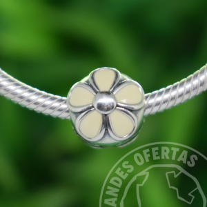 Clip Margarita Blanca Plata