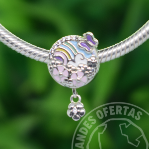 Charm Arcoiris Floreado Plata