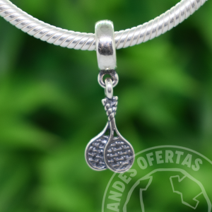 Charm Raquetas de Tennis Plata