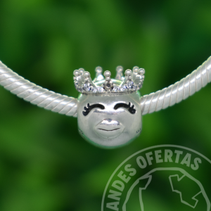 Charm Emoji Princesa Plata