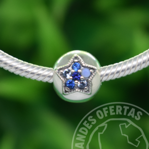 Clip Redondo Estrella Azul Plata