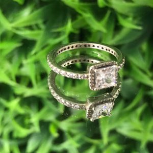 Anillo Cristal Blanco Plata