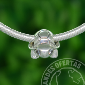 Charm Tortuga Ojos Brillantes Plata