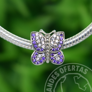 Charm Mariposa Morada Plata