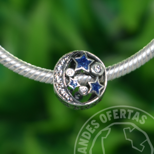 Charm Luna y Estrellas Plata