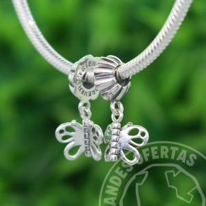 Charm Doble Mariposas Friends Forever Plata