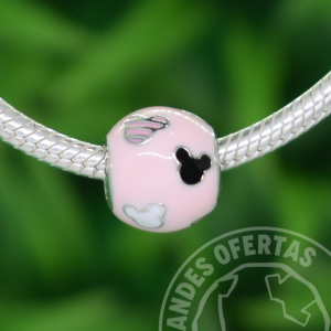 Charm Rosado Mickey Plata