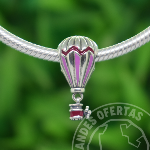Charm Globo Aerostatico Rojo Plata