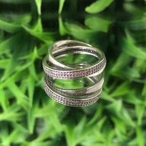 Anillo de Promesa Doble Plata
