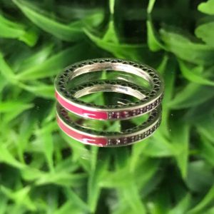 Anillo Circonios Rosados Plata